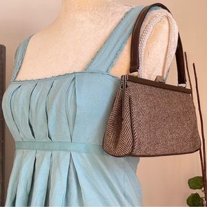 GAP Vintage & Collectible Brown Herringbone Wool Blend Small Tote Bag